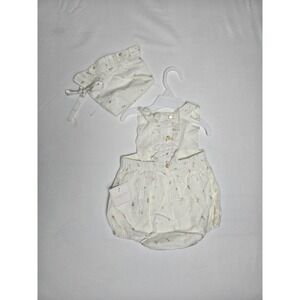 Shabby‎ Chic outfit one piece toddler baby 3-6 months NWT white gold